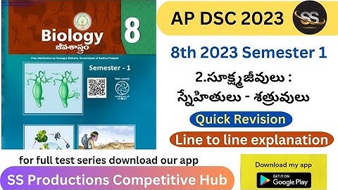 8th 2023 Biology 2. సూక్ష్మజీవులు .... || BIOLOGY 2023 New Textbook #apdsc2024 #8thnewbiology