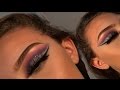 PURPLE & blue glitter cut crease eyeshadow tutorial