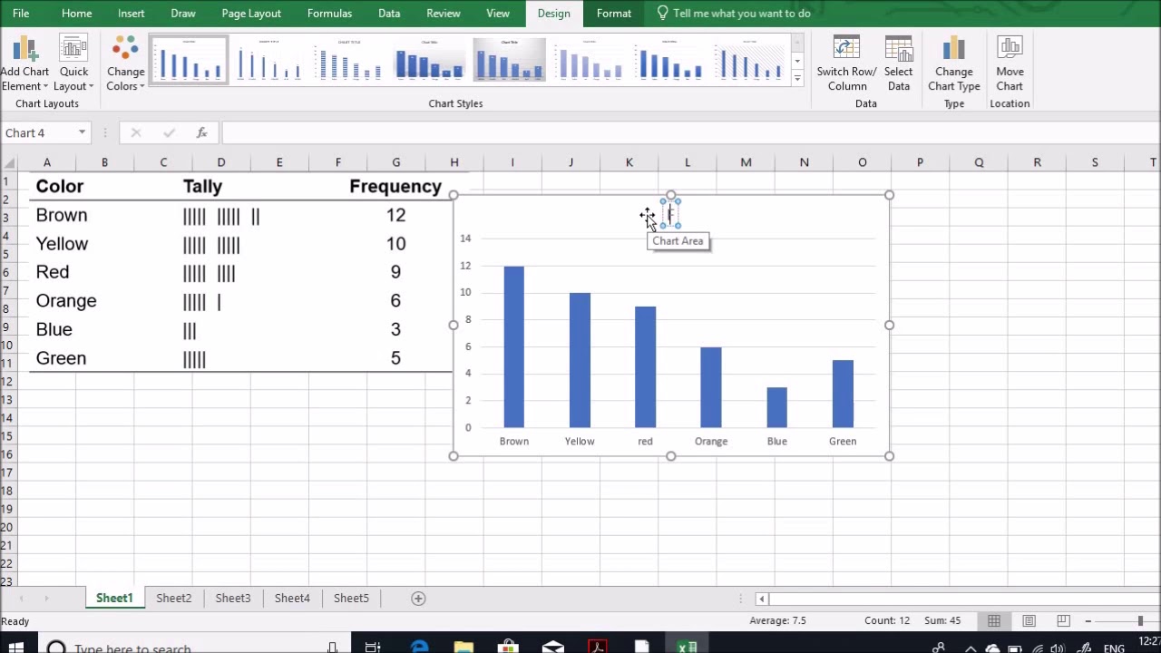 Creating a Frequency Bar Graph Using Excel - YouTube