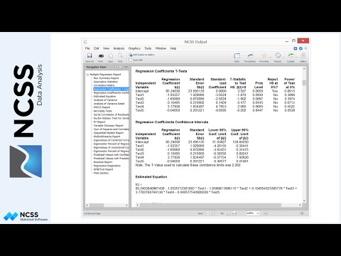 Multiple Regression Analysis in NCSS