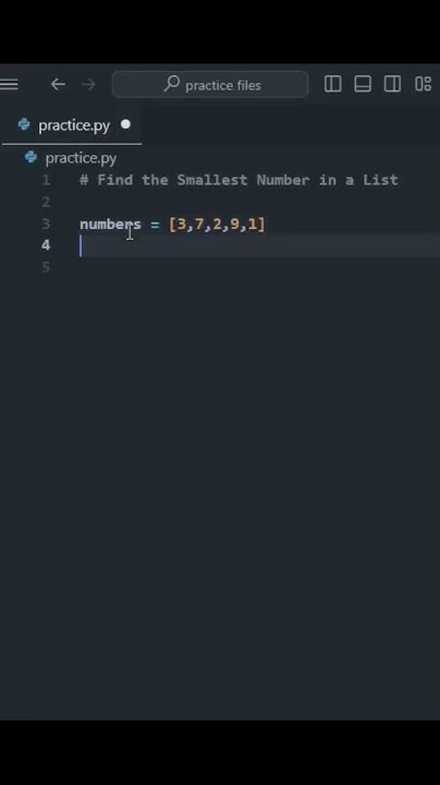 Find the smallest Number | #python #pythonprogramming#coding# ...