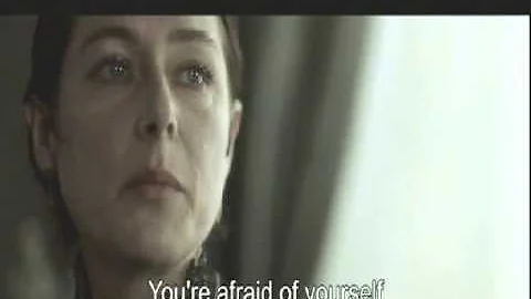 Sidse Babett Knudsen walks on man.