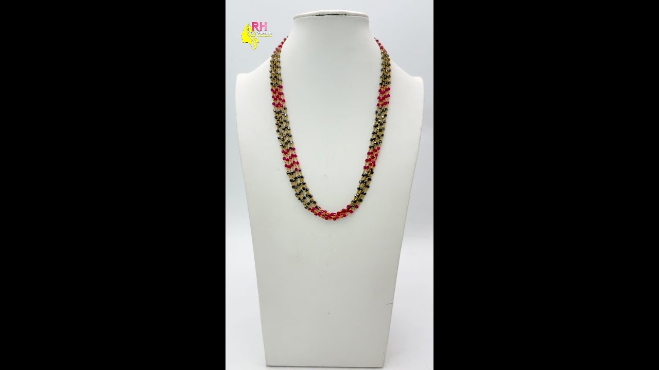 Box Shaped Black Diamonds & Chetan Rubies Necklace | Kattu Teega Making | RH Jewellers