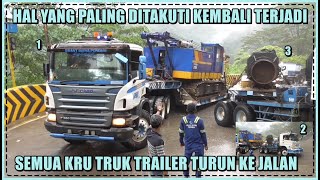 Hal Yang Paling Ditakuti Kembali Terjadi, Semua Kru Truk Trailer Turun ke Jalan di Sitinjau Lauik