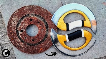 Turning a rusty Brake DISC into Double sharp knife