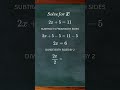 Basic Linear Equation - solve for x