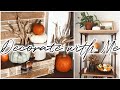 Fall Decorate With Me | Living Room | Modern Traditional Farmhouse | + RH Dupe Shelf!