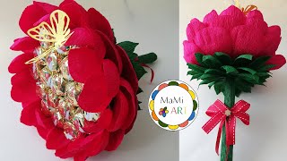 SŁODKI BUKIET Z CUKIERKÓW 🌺 DIY 🌸 KWIAT Z BIBUŁY 🌸 SŁODKIE KWIATY Z BIBUŁY