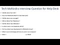 tech mahindra interview questions for help desk