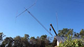 RCA 53″ Antenna Mast Mount Extension Hygain TH6 DX Antenna going up!