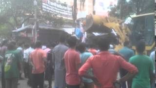 Bulldozer crashes illegal property in Pallabi,Dhaka (Bangladesh)