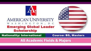 American University Emerging Global Leader Scholarship | Apply form and eligibility