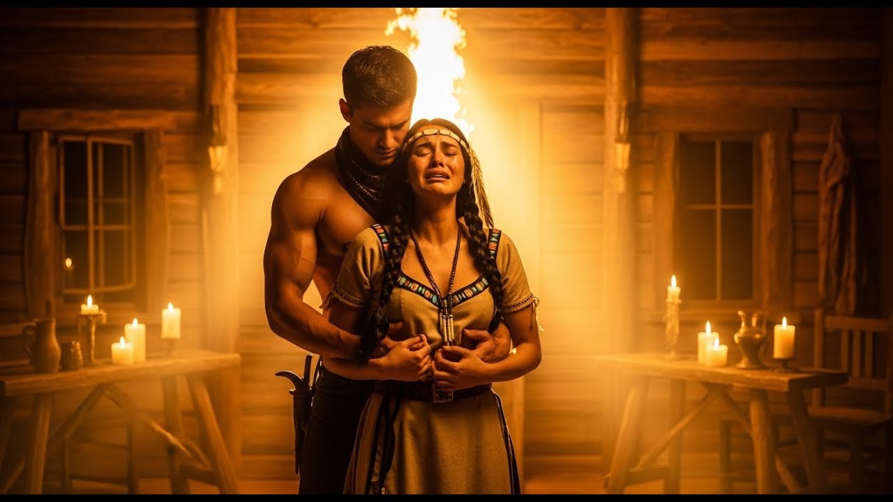 „Musím si připomenout, že ještě žiju,“ řekla vdova, když ji kovboj objal ve zlatém světle ohně.