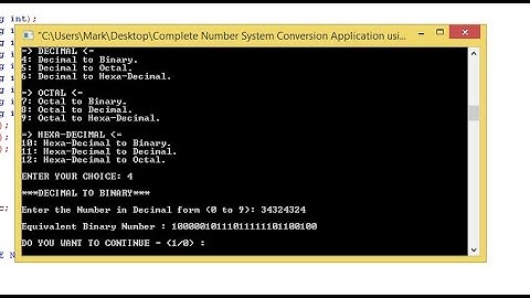 Complete Number System Conversion Application using C