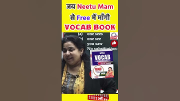 When Student asked Neetu Mam for Vocab Book for Free (Best Book) SSC CGL 2022/23 SSC MTS 2022
