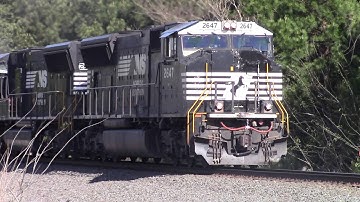 NS E49 & two SD70Ms Leads the way with it in Notch 8 sounding good as they Head East