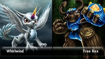 SKYLANDERS GIANTS POLAR WHIRLWIND VS GNARLY TREE REX