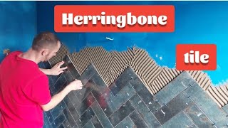 Herringbone tile not so difficult