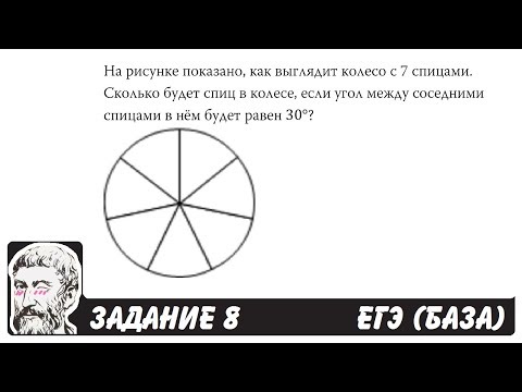 На рисунке изображено колесо с пятью спицами сколько спиц в колесе угол 8