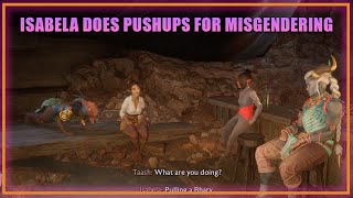 Isabela does PUSH-UPS FOR MISGENDERING TAASH - Dragon Age The Veilguard