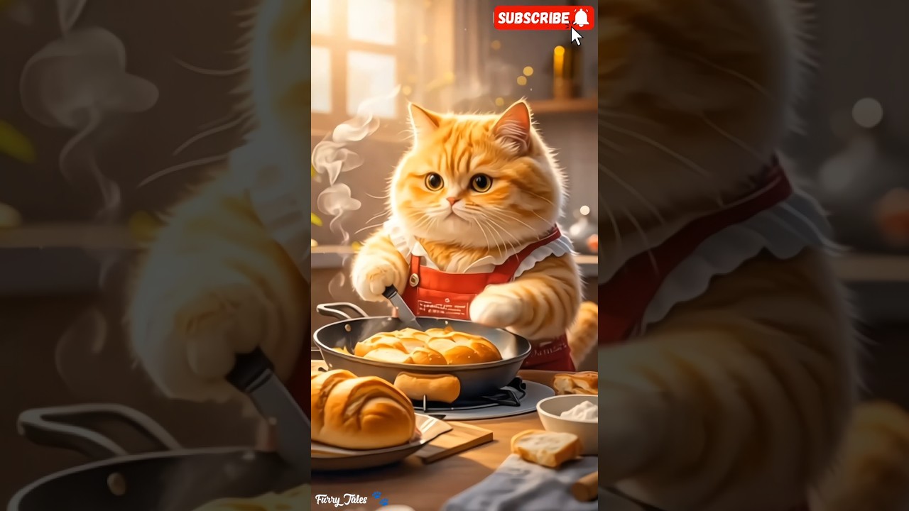 Meow’s French Bread Morning 😻🥖🌞. 