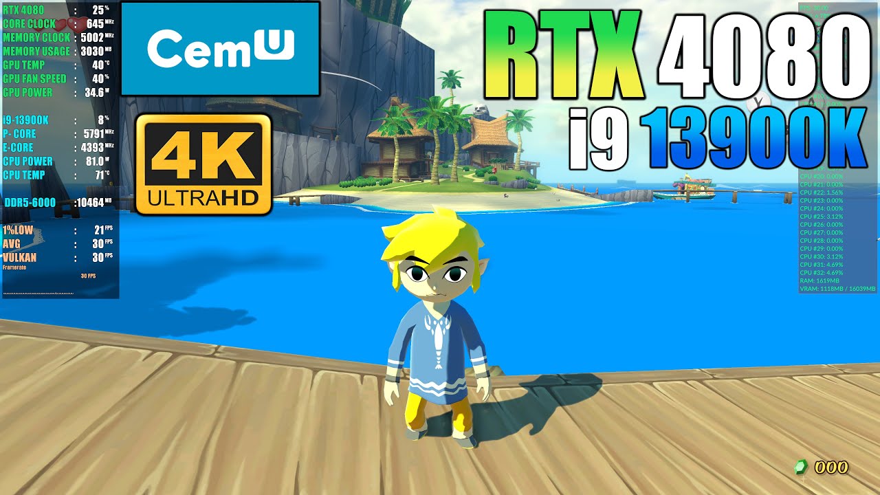 Cemu 1.25.0b • 30 FPS • 4K, The Legend of Zelda: The Wind Waker HD - Ryzen  5 3600