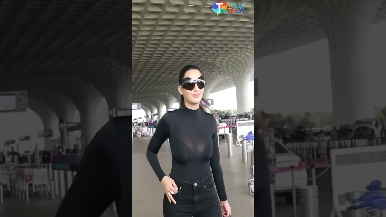 Nora Fatehi Amps Up Her Airport Look With All-Black Attire, Her Rs. 2 Lakhs  LV Bag Caught Attention