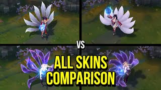 AHRI VISUAL UPDATE REWORK 2023 ALL SKINS OLD VS NEW COMPARISON | League of Legends