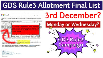 GDS Rule3 Allotment List Release Date 3rd December? Monday Or Wednesday? Campaign for Result Delay