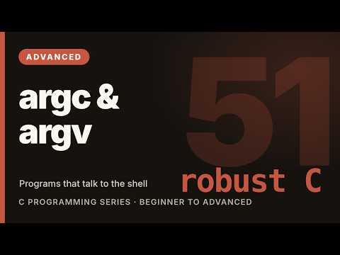 C Programming Tutorial #51: Command-Line Arguments and Error Handling | Learn C (Advanced)