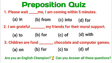 Preposition objective questions | Preposition in english grammar | Prepositions practice exercises