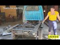 Genius Girl. Girl Renovates Old Car to Serve as Agricultural Goods Transporter. Old Car Restoration