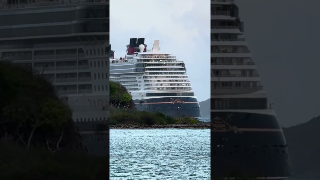 Watch Disney Treasure Disappear Between the Mountains of the BVI 🇻🇬🚢 #disney #bvi