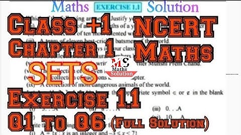 Chapter 1 SETS Exercise 1.1 Fully Solved (Q1 to Q6) Class 11 NCERT Maths Sets @MathsSolution1