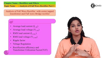 Analysis of Full Wave Rectifier - Part 1 - Rectifier and Filters - Basic Electronics