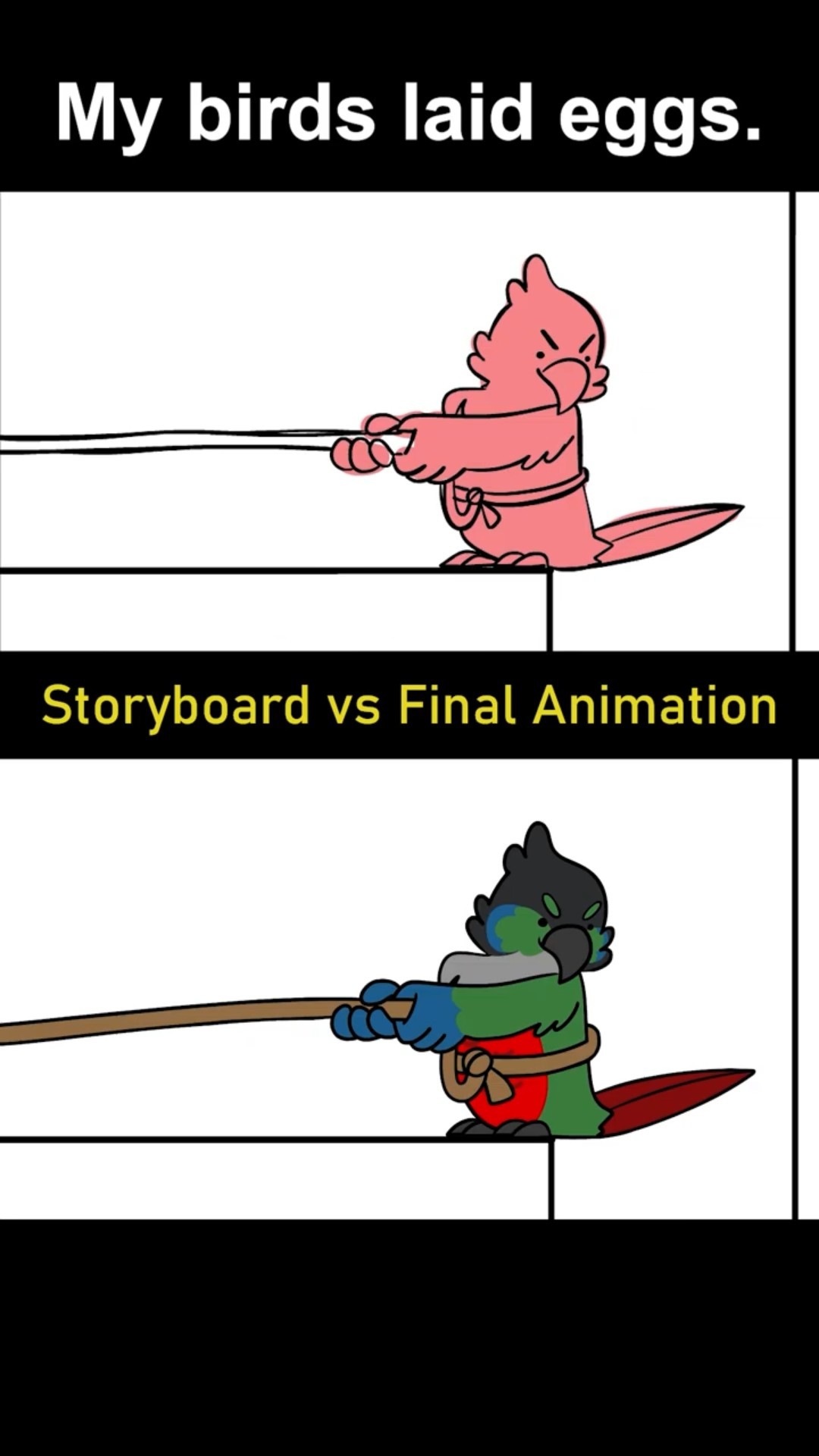 Storyboard vs Animation: My Birds Laid Eggs (shot 8)