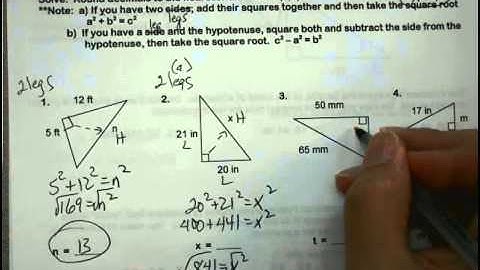 ACT Prep Unit 5 - Pythagorean Theorem Day 1