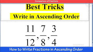 How to Write Fractions in Ascending Order Urdu Hindi -  How to Compare Fractions