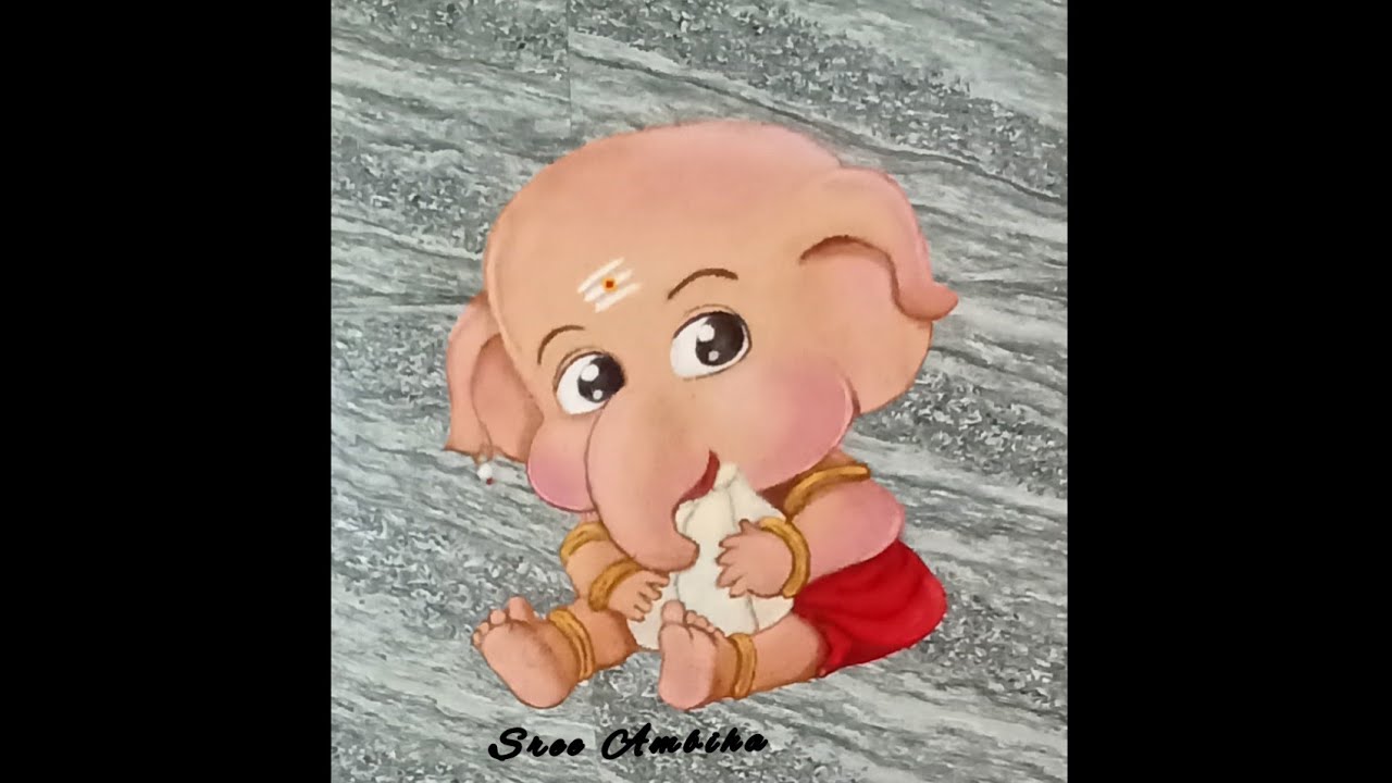 cute little lord Ganesha/vinayakar kolam/rangoli|vinayagar/Ganesh ...