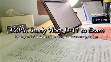 Countdown to TOPIK: D-11 | Anki Flashcards for Korean Vocabulary | Productive Study Vlog | 한국어 능력시험