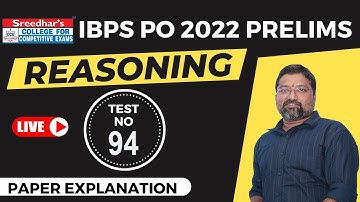 IBPS PO 2022 PRELIMS MOCK TEST NO-94 | REASONING PRACTICE SET WITH IMPORTANT QUESTIONS