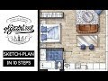 ✍🏼SKETCH-PLAN IN 10 EASY STEPS: interior design drawing with markers