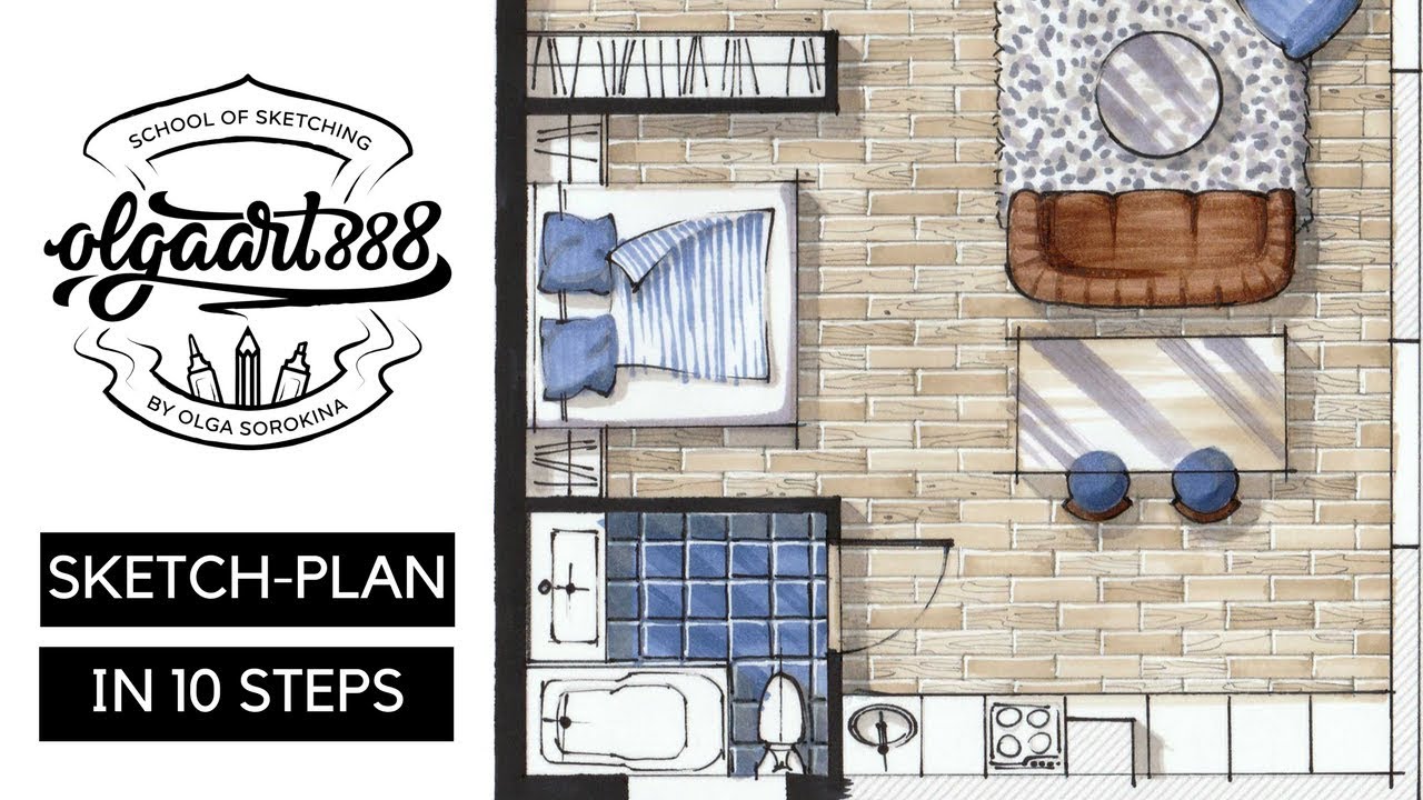 Sketch Plan In 10 Easy Steps Interior Design Drawing With Markers