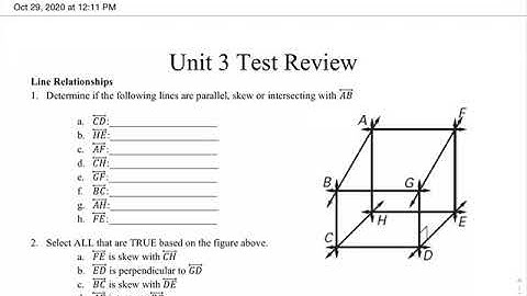 Unit 3 Test Review Video 1