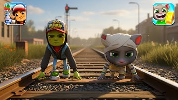 Subway surfers VS Talking Tom Gold Run, New Update Subway surfers Gameplay Part 2 