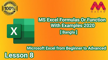 Microsoft Excel Tutorial - Excel Formulas With Examples 2020 - SUM, MIN, MAX, AVERAGE,COUNT - Bangla
