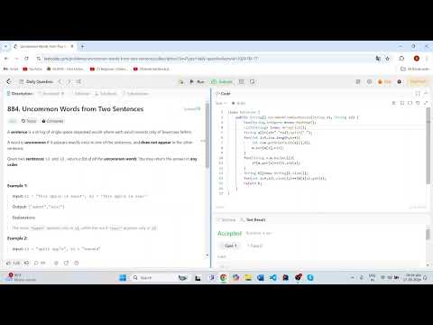 884. Uncommon Words from Two Sentences | Leetcode