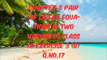 EXERCISE 3(B) PAIR OF LINEAR EQUATIONS IN TWO VARIABLES CLASS 10 Q.NO.17 (in Garo)