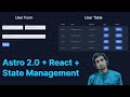 Astro 20 with react crud with state management nanostores