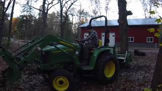 John Deere Tractor 3038E - Tilling & Grapple (Part 1)